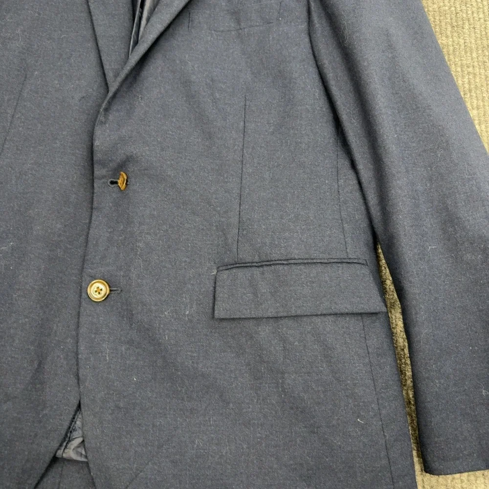 J CREW Blazer Mens 42R Navy‎ Blue Flex Wool Cotton Thompson Suit Jacket Business